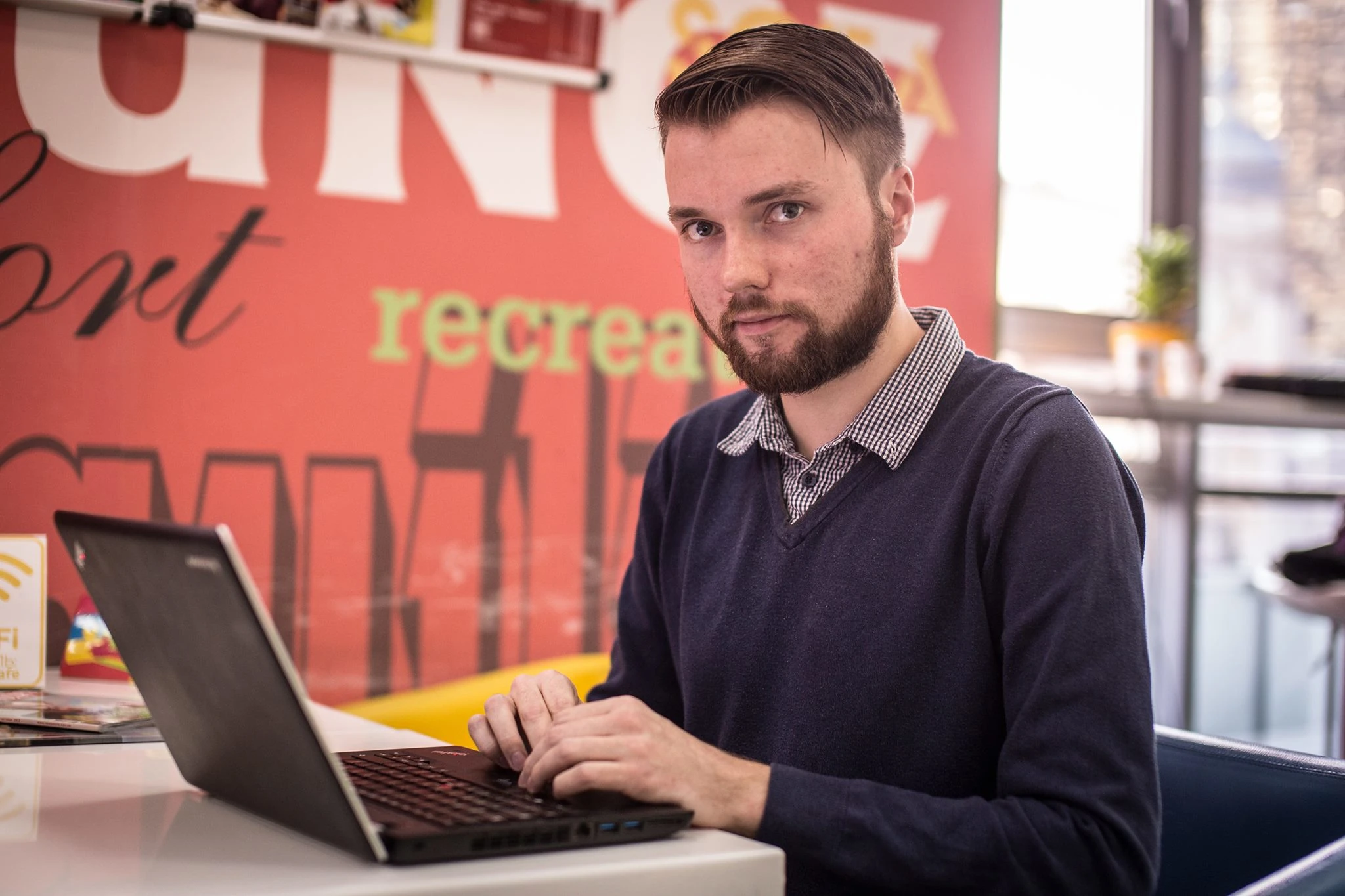 Luka Karsten Breitig in his workspace