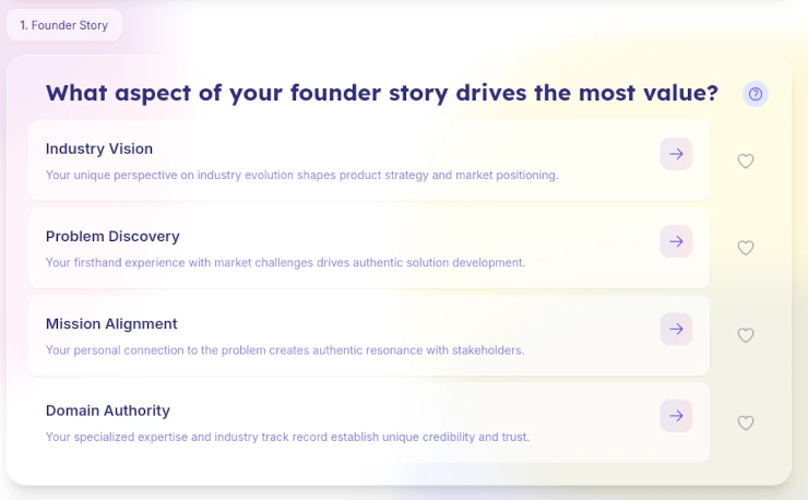 Interactive discovery interface showing the differentiation process