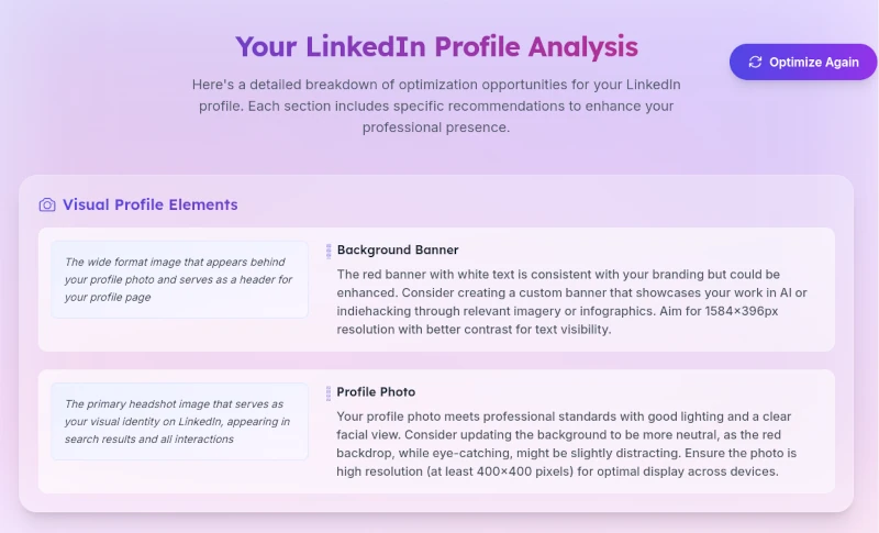 LinkedIn Profile Analysis Dashboard